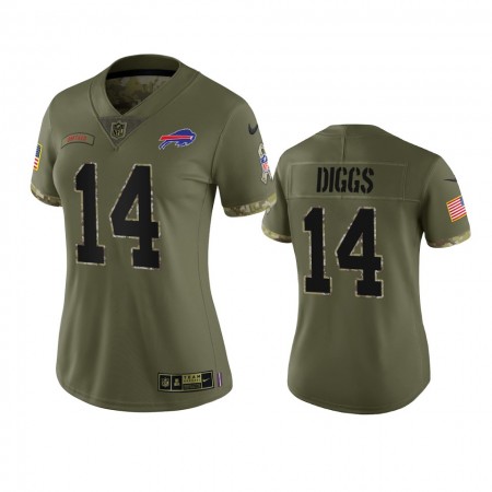 Maillot Buffalo Bills Stefon Diggs 14 Olive 2022 Salute To Service Limited - Femme